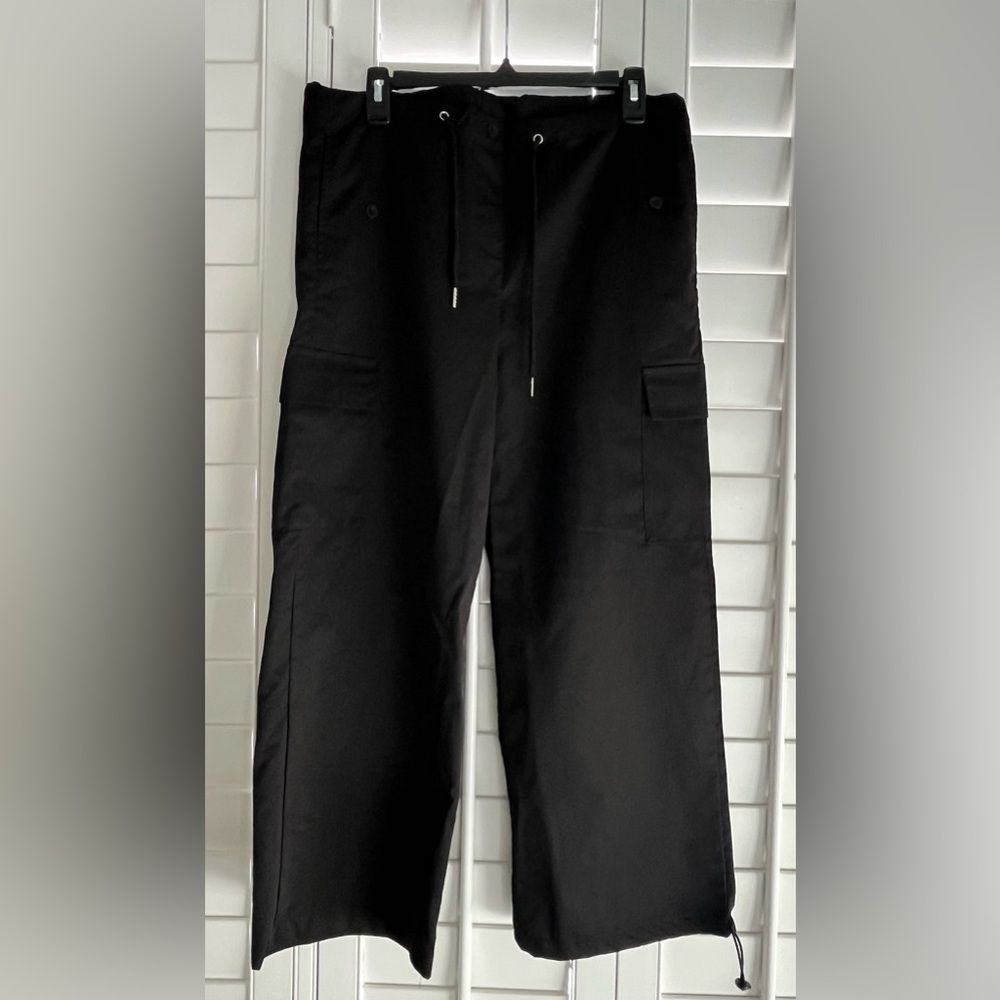 YAHUIUL Black Cargo/Parachute Baggy Low Waist Pants Size XS - Picture 3 of 8